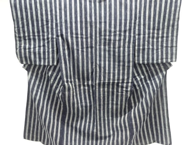 JAPANESE KIMONO / ANTIQUE STRIPED COTTON HITOE KIMONO